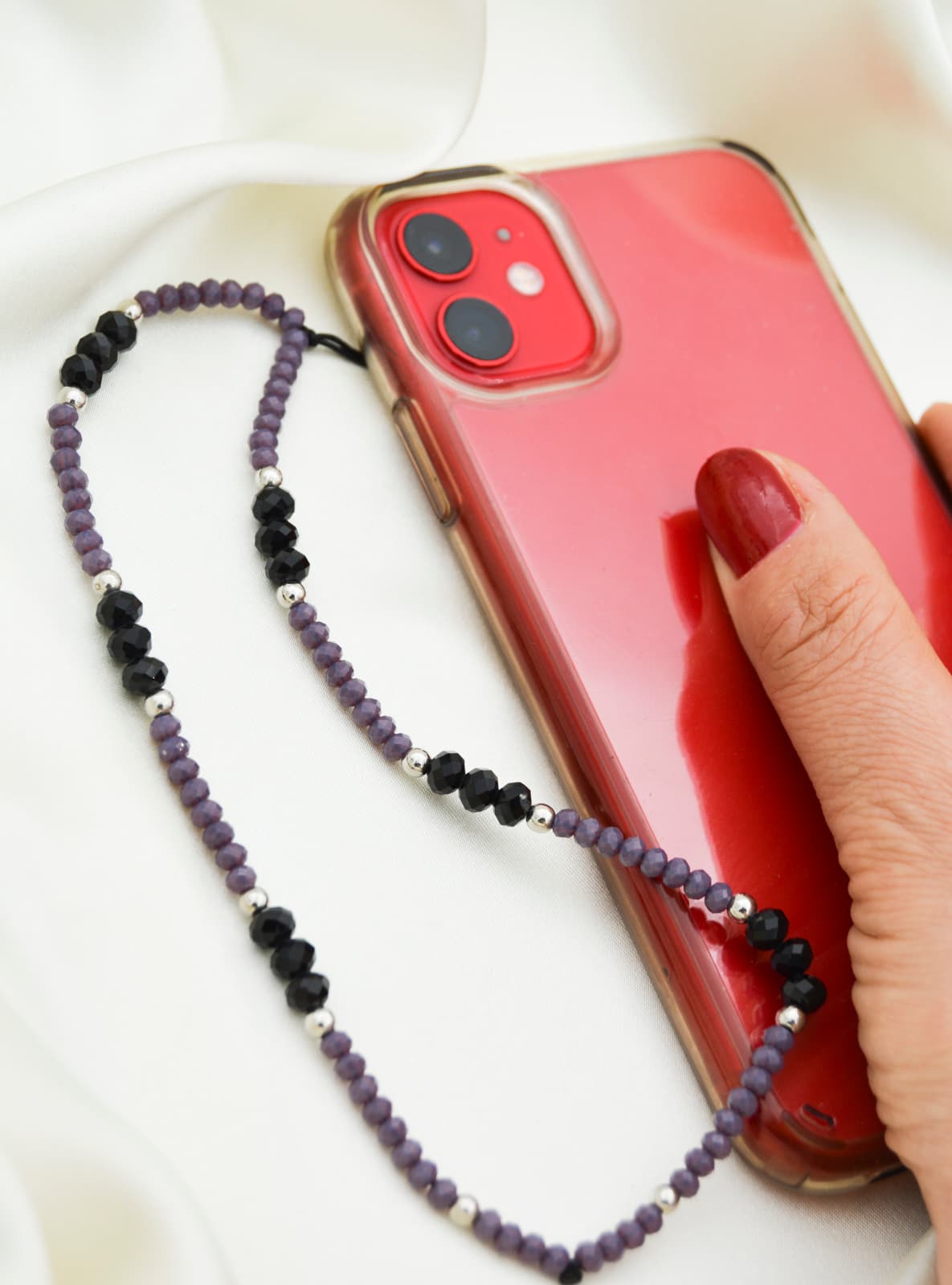 Çok Renkli Kristal Telefon İpi