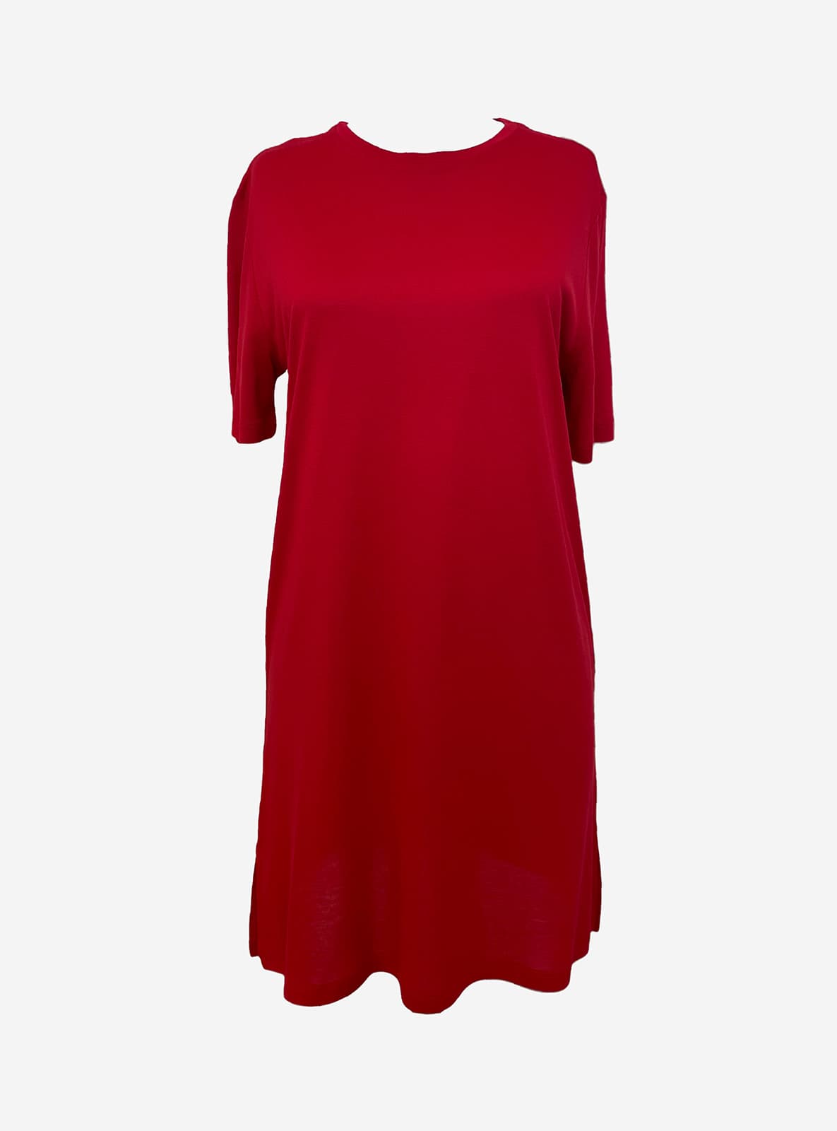 Bisiklet Yaka T Shirt Kırmızı Pileli
