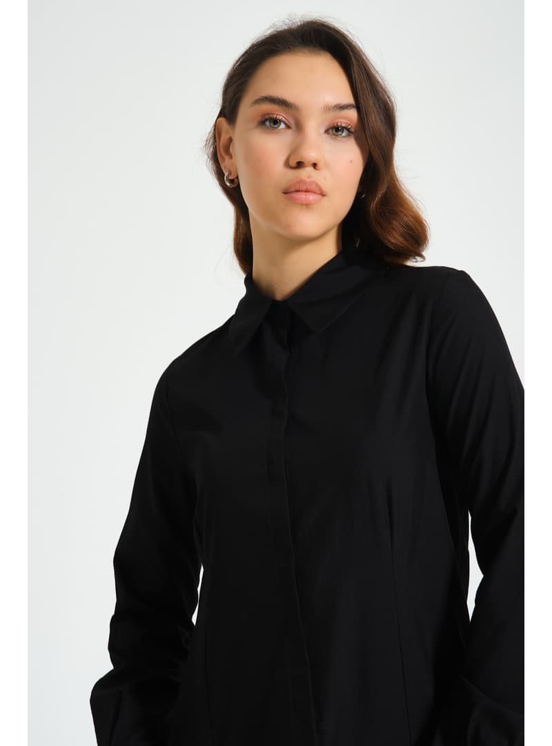 Poplin Siyah Gömlek