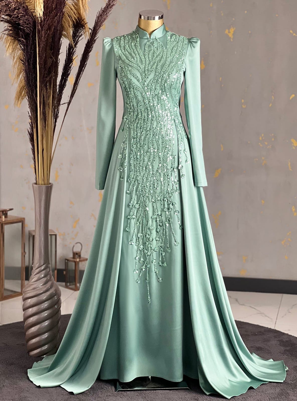 Abiye Elbise - Mint Yeşili