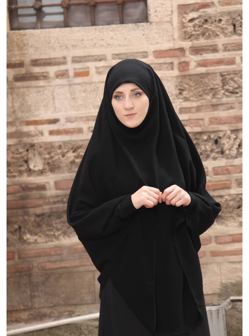 Tesettür Çarşaf Sufle Siyah