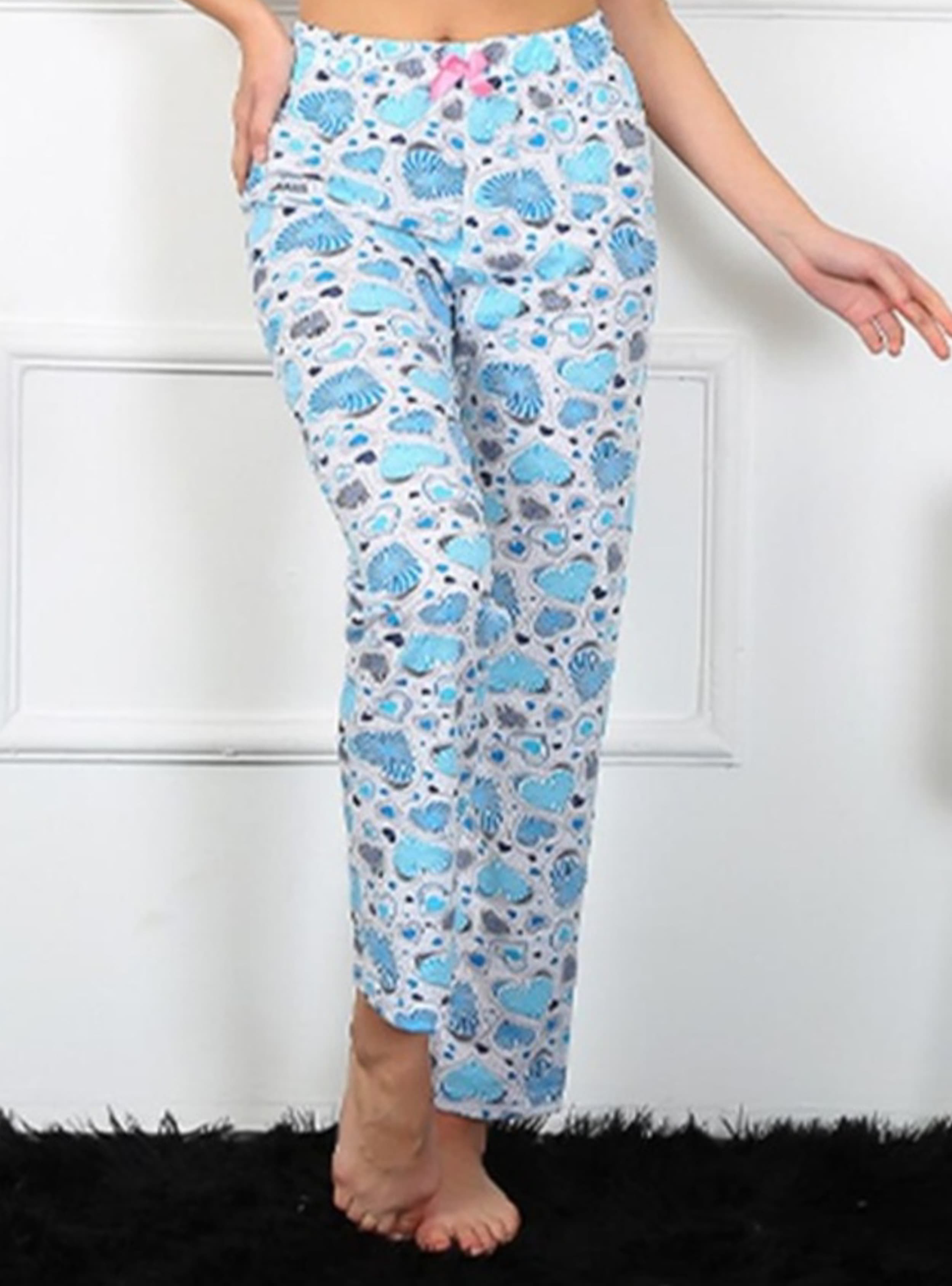 Pamuklu Pijama Altı - Desenli Mavi