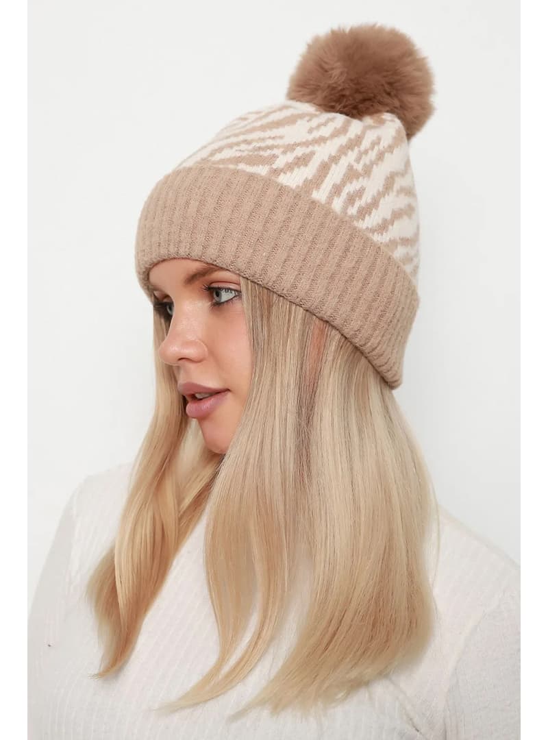 Zebra Desenli Bere Camel