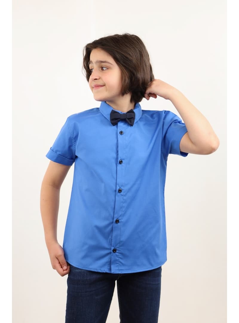 Erkek Çocuk Gömlek - Saks Mavi