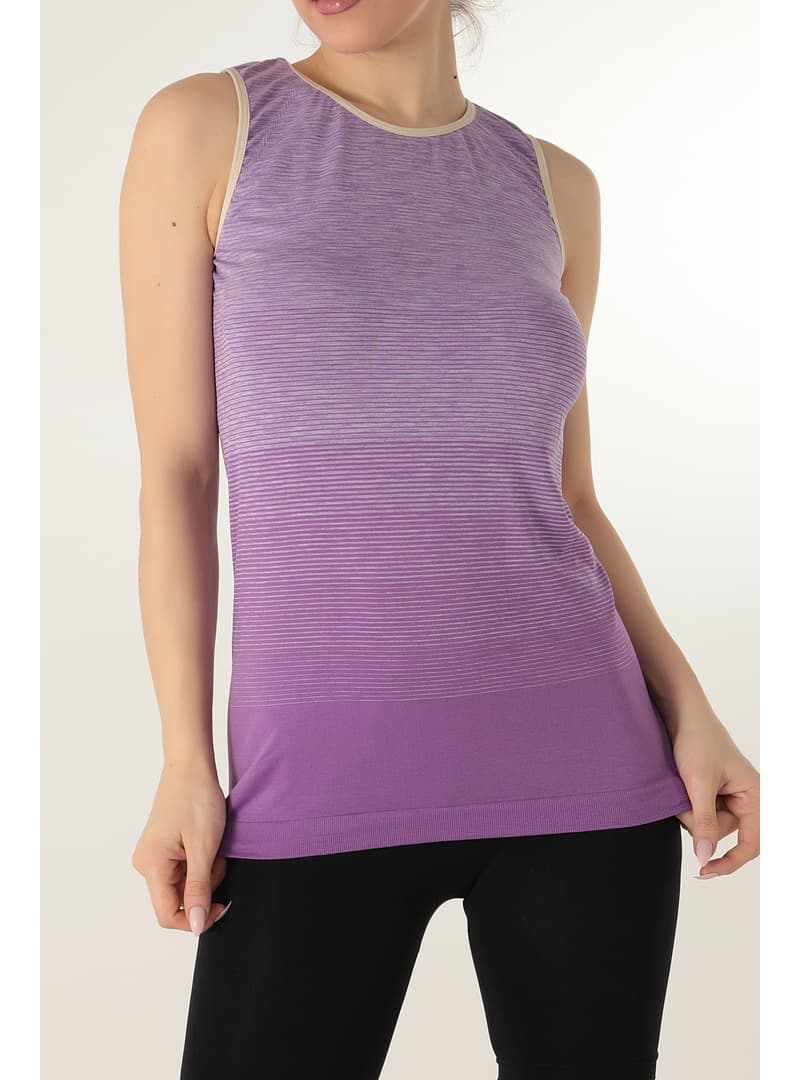Dikişsiz Sporcu T-Shirt Lila