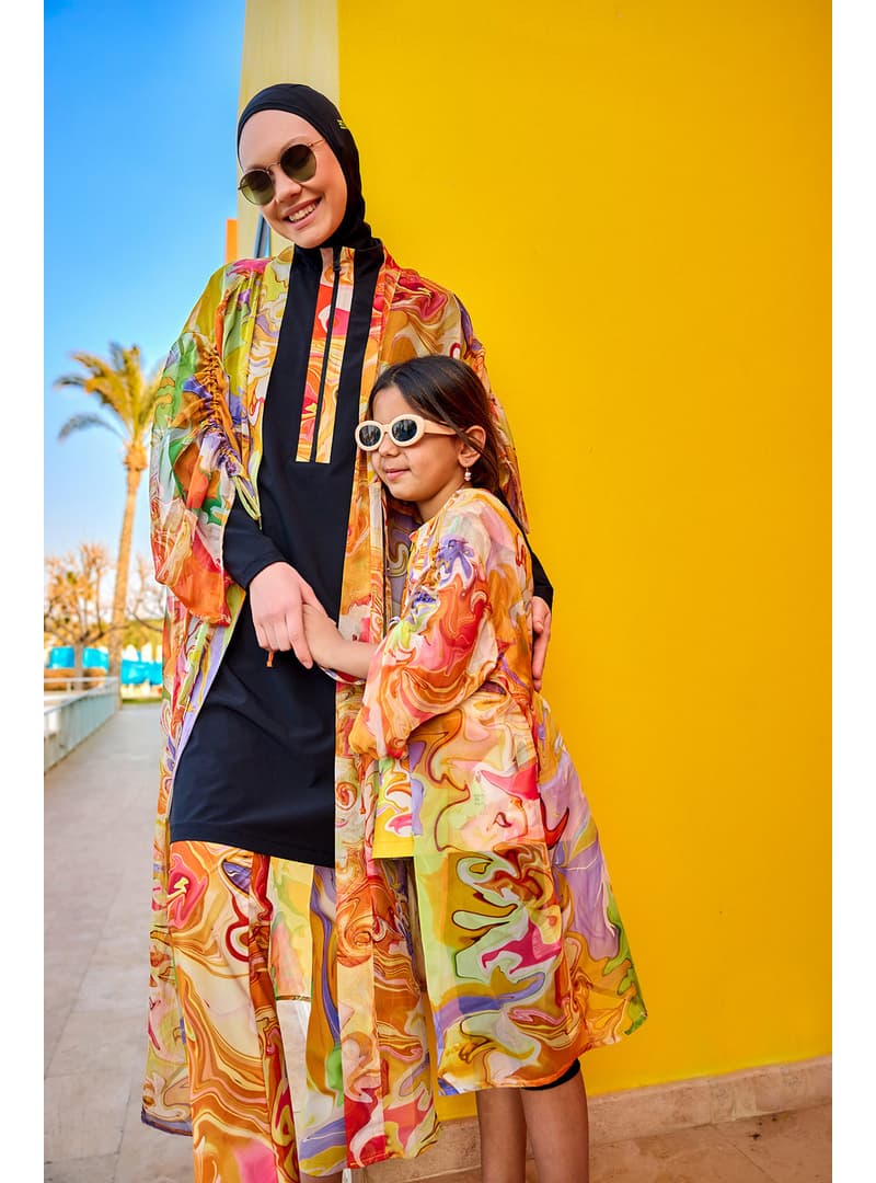 Kız Çocuk Şifon Kimono CP2504 Renkli
