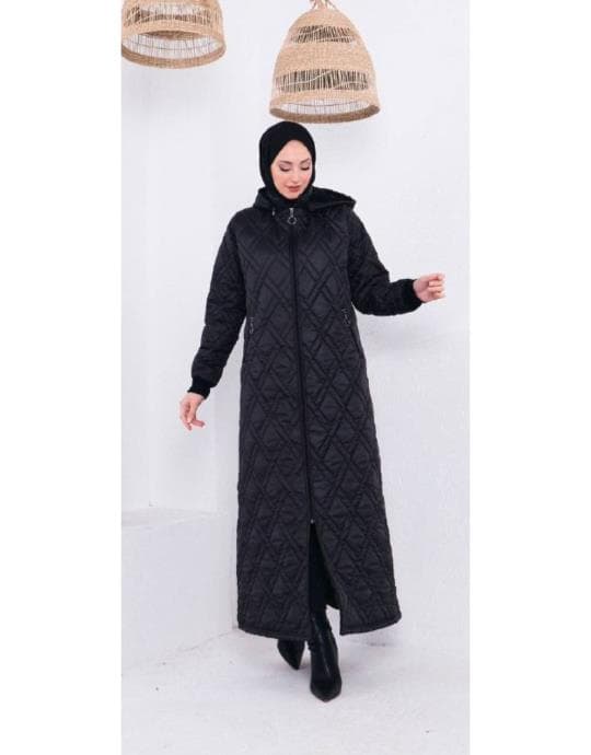 Bayan Siyah Kapitone Mont Tam Boy  94141