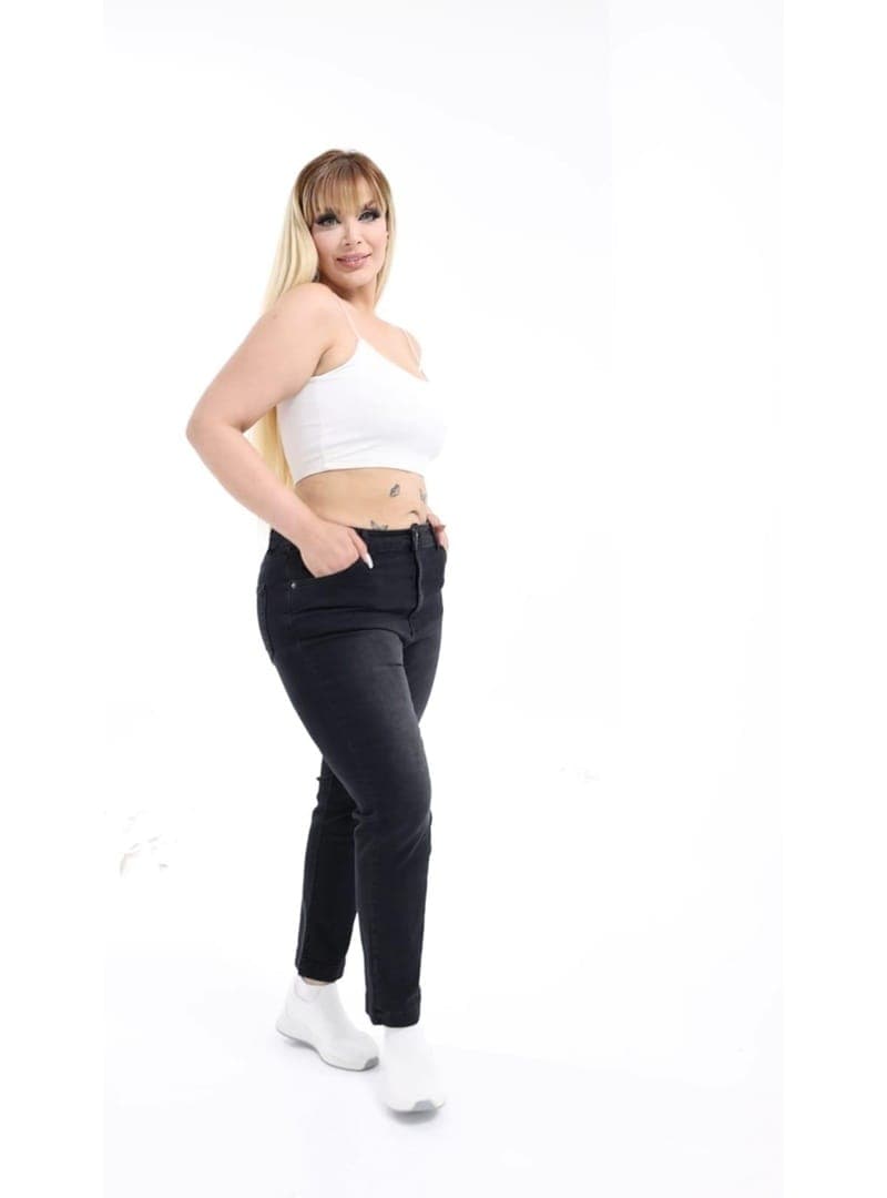 Büyük Beden Füme Kot Pantolon