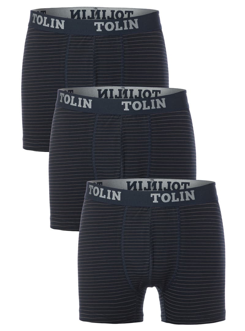 Tolin Erkek 3lü Pamuklu Likralı Desenli Boxer Seti