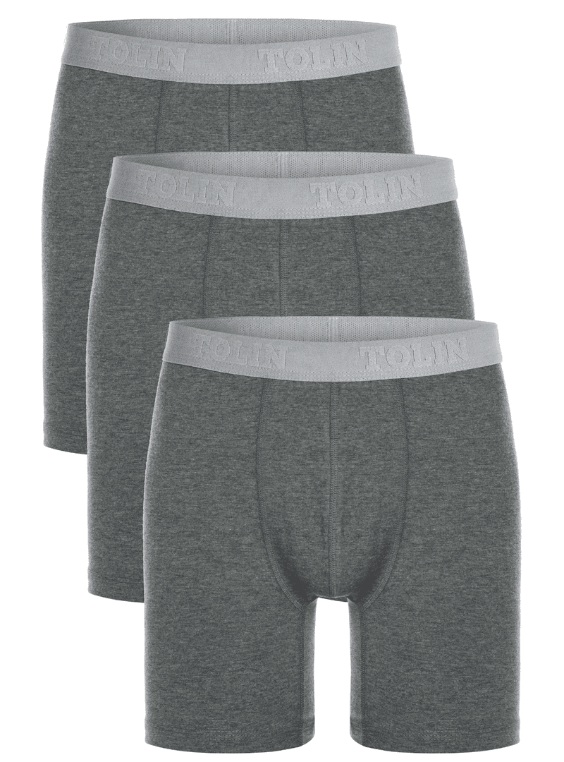 3lü Erkek Pamuklu Likralı Uzun Boxer Seti