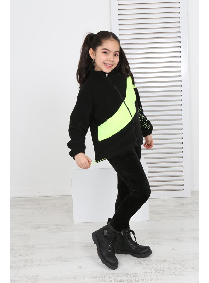 Kız Çocuk Polar Hırka Siyah