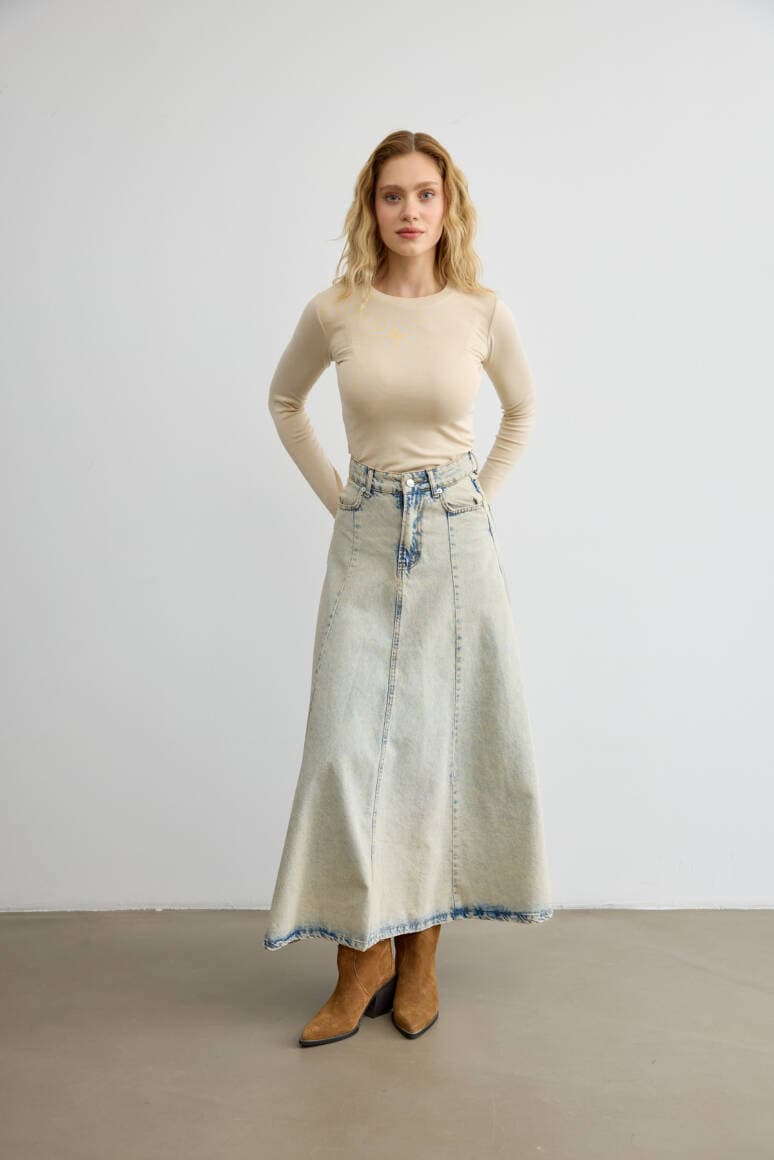 Timeless Denim Etek Vintage Mavi