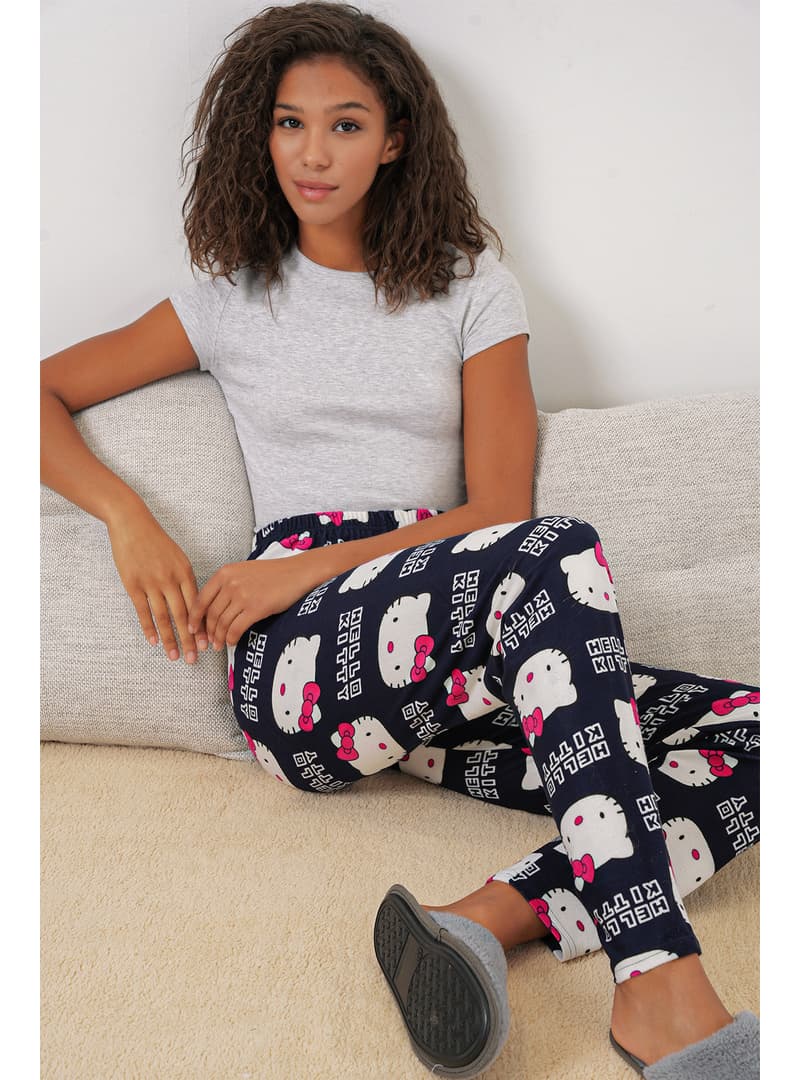 Desenli Pijama Altı Lacivert