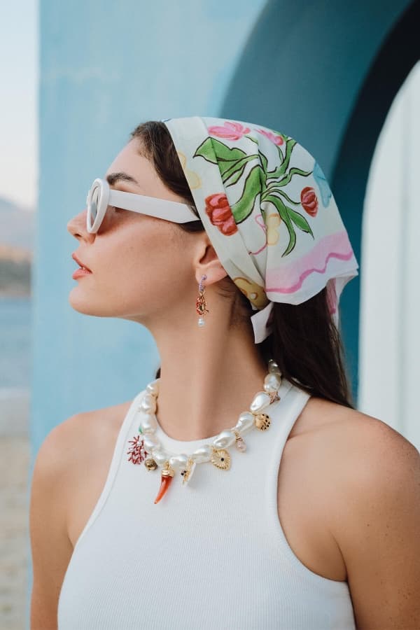 DESENLİ PAMUKLU FULAR FLOWERS
