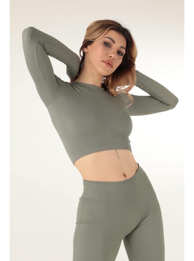 Uzun Kollu Crop Spor Üstü