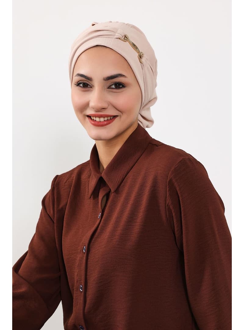 Taş Detaylı Hazır Türban - HT-93 Taş
