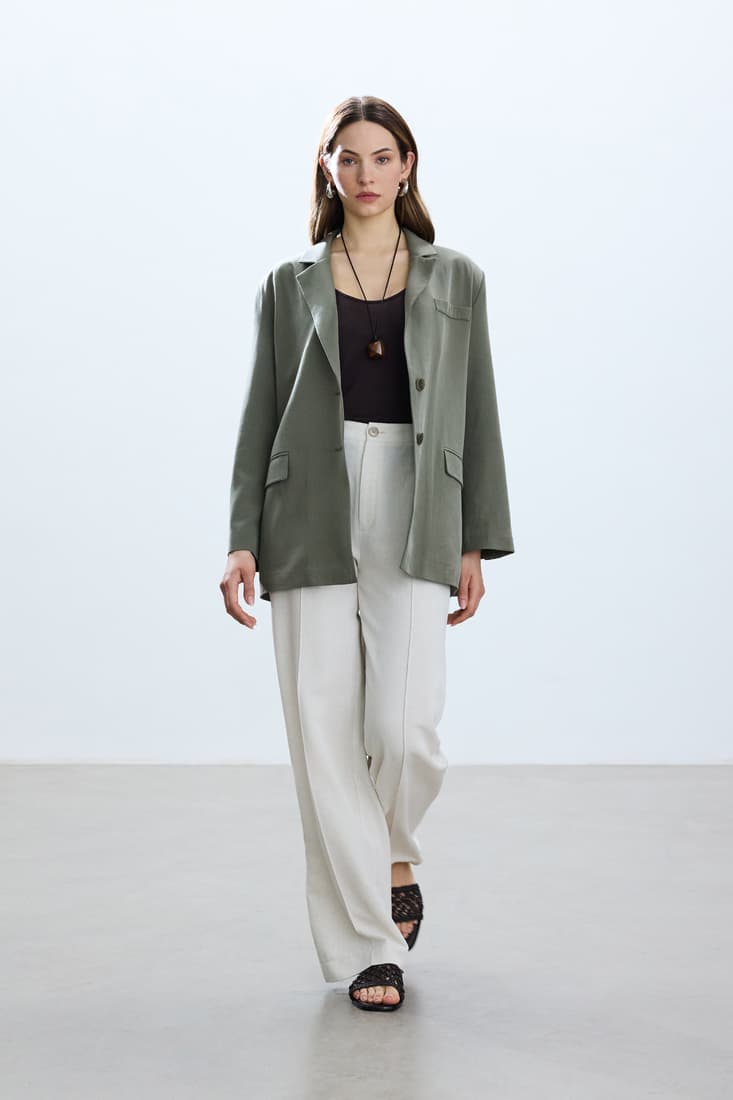 HAKİ YIRTMAÇLI BLAZER