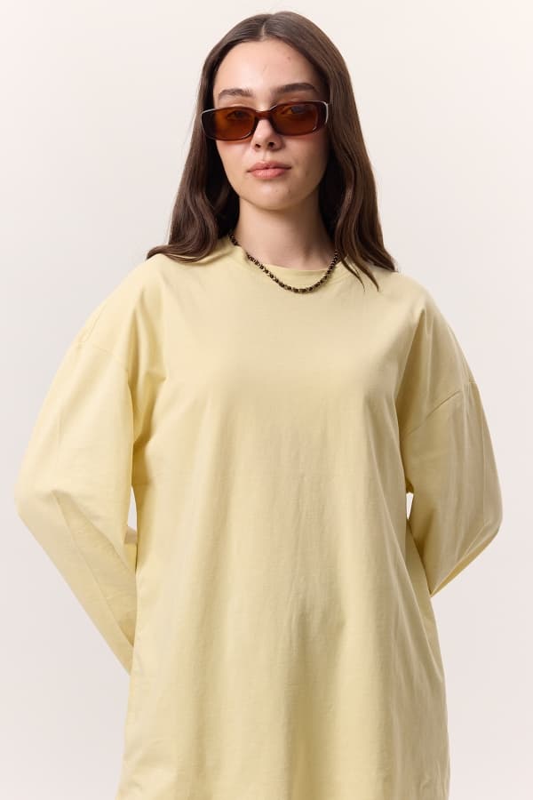 GENİŞ KOL OVERSIZE TSHIRT SARI