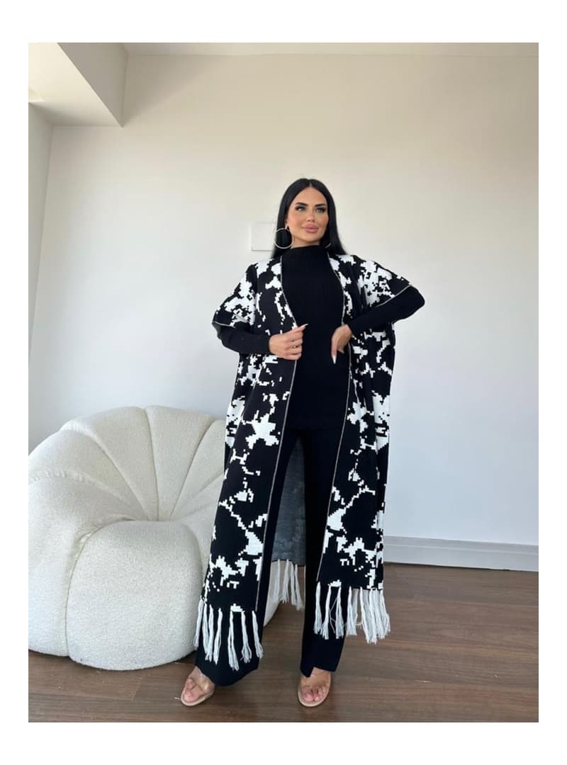 Yelekli Bluz Pantolon Takım Siyah