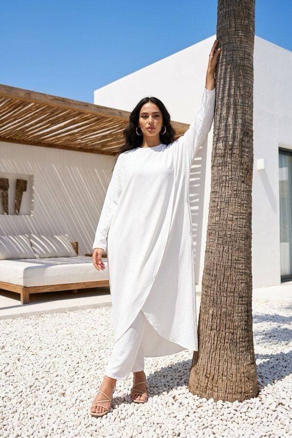 6394-Standart Tunik Beyaz