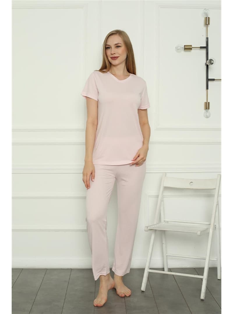 Akbeniz Kadın Pamuk Pijama Takımı Pembe