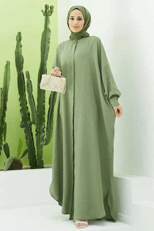 6571-Fendi Modal  Abaya Haki