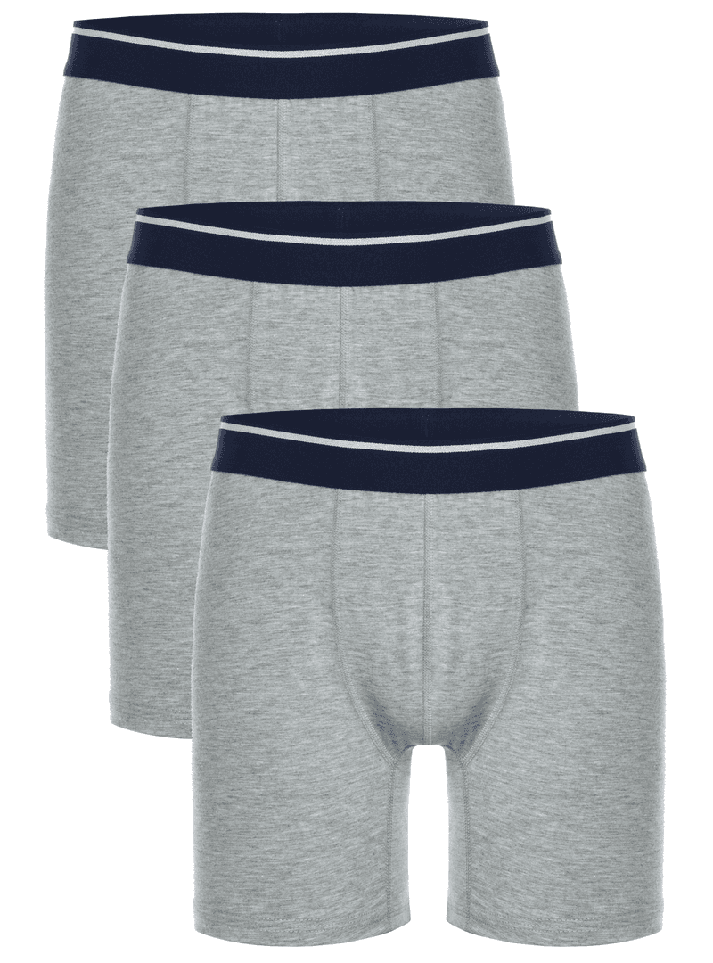 3 Lü Erkek Pamuklu Likralı Esnek Uzun Boxer Seti 4197