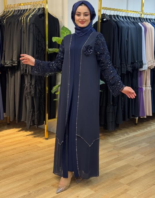 Bayan Laci 7203 Uzun Ceket Abiye Takım