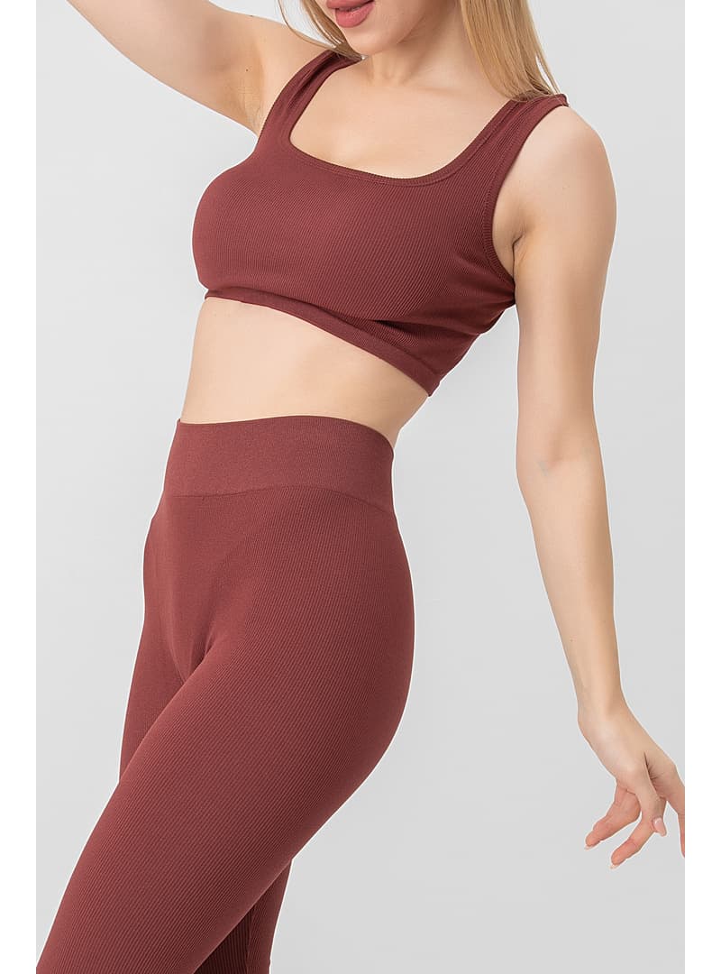 Fitilli Seamless Spor Sütyeni Bordo