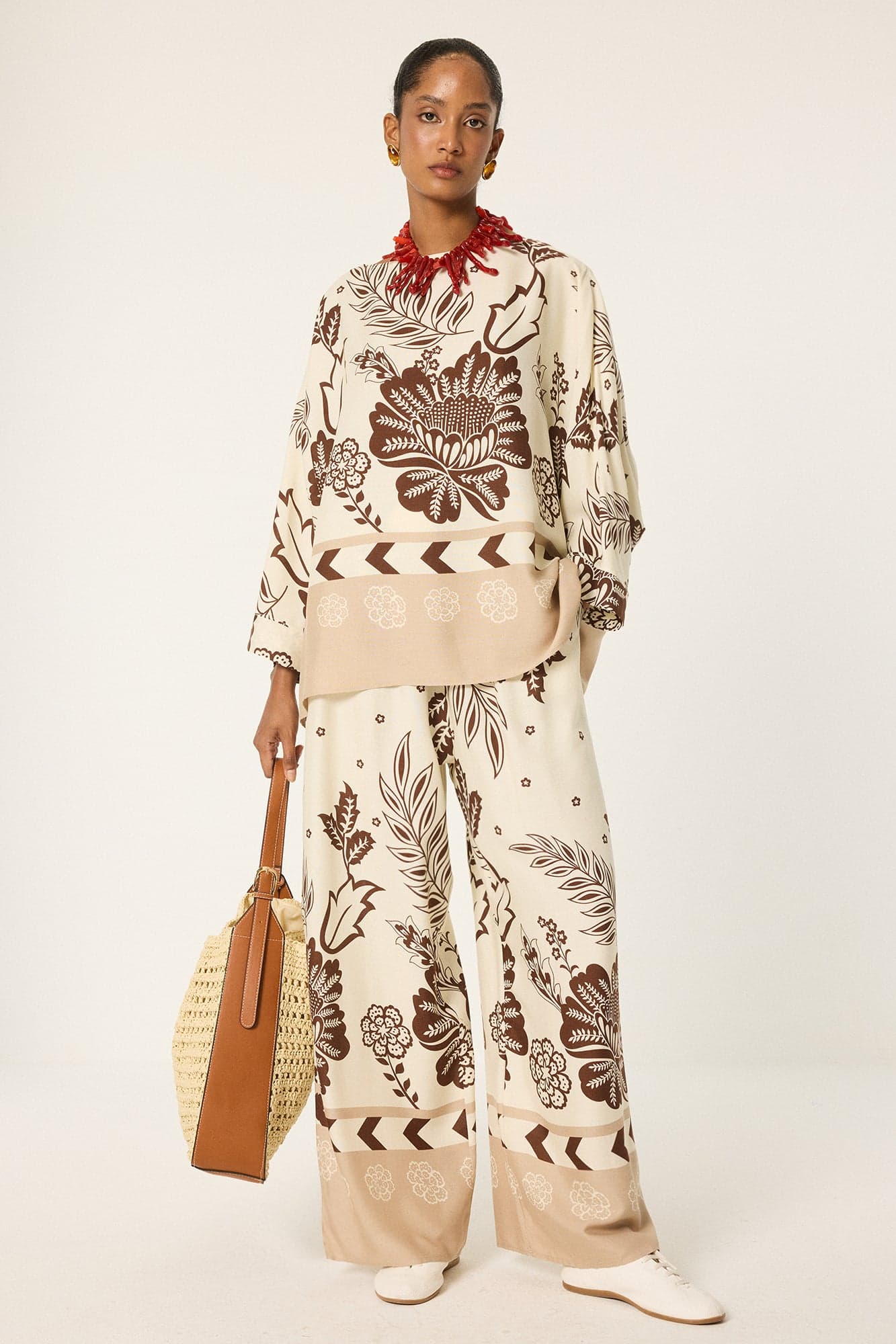 PATTERNED TUNIC AND TROUSERS SET