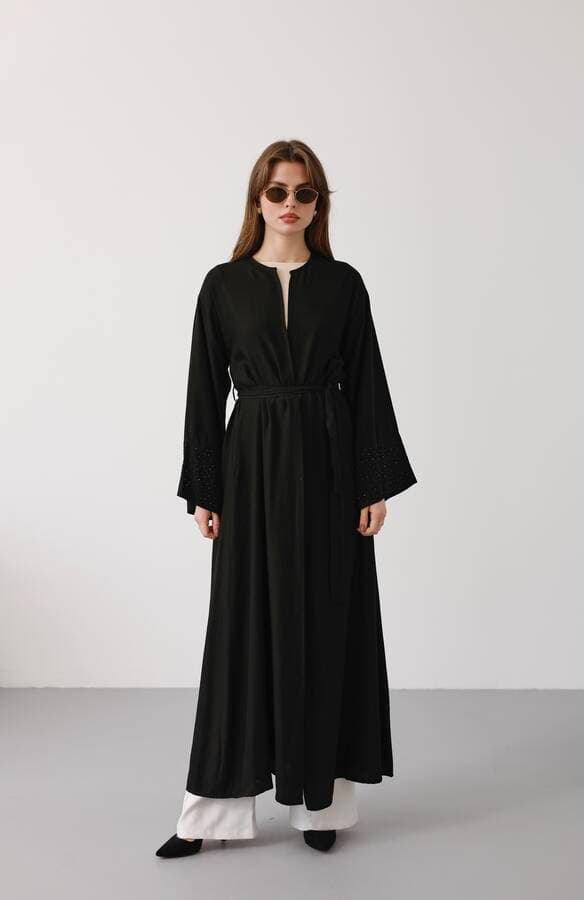 6642-Parça Boya Tensel Abaya Siyah
