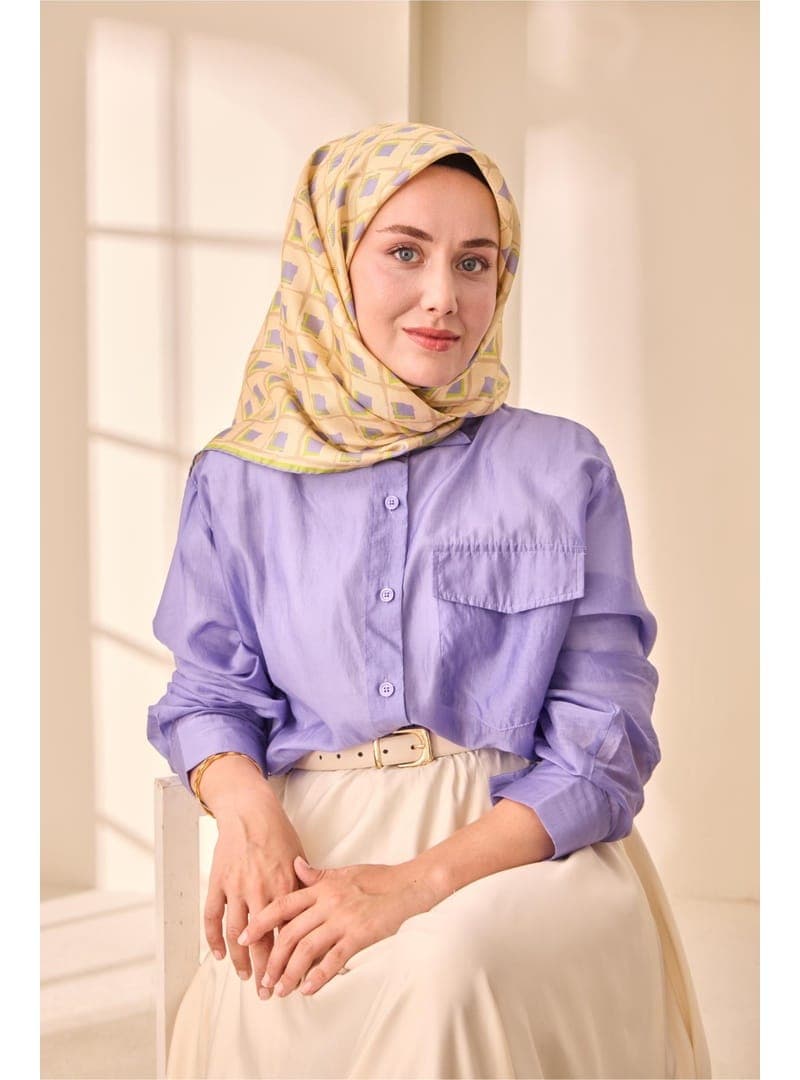 İpek Twill Eşarp 90x90 Çok Renkli