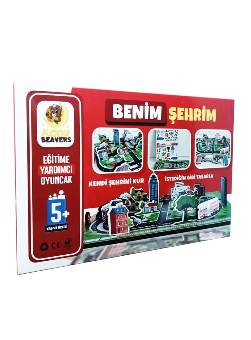 Ahşap Şehir Maketi - Eğitici Oyuncak Çok Renkli