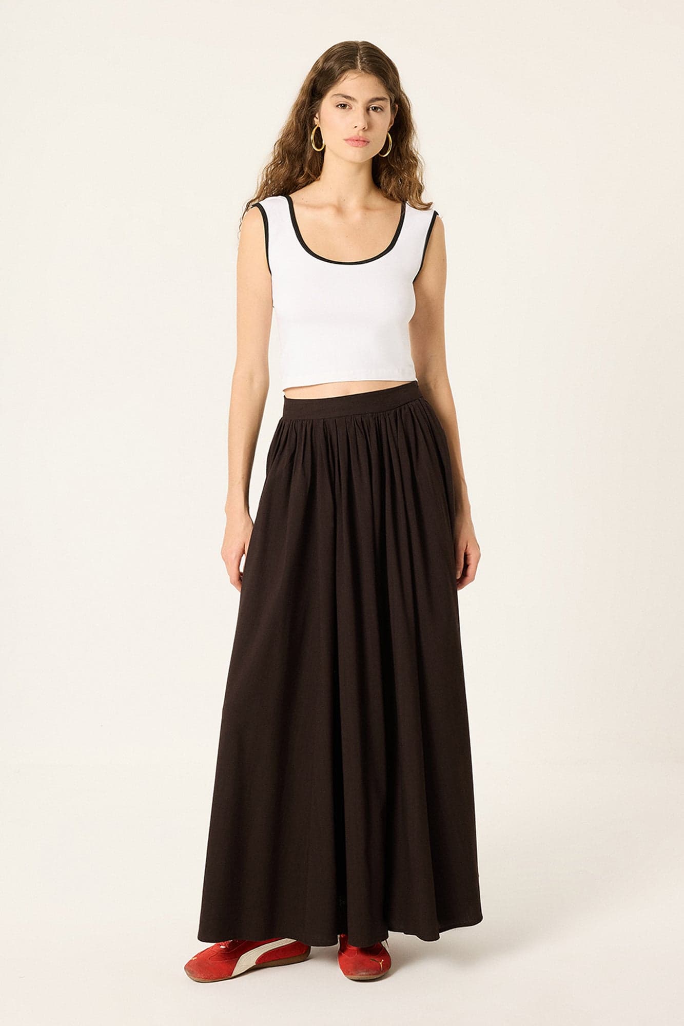 PLEATED MAXI SKIRT