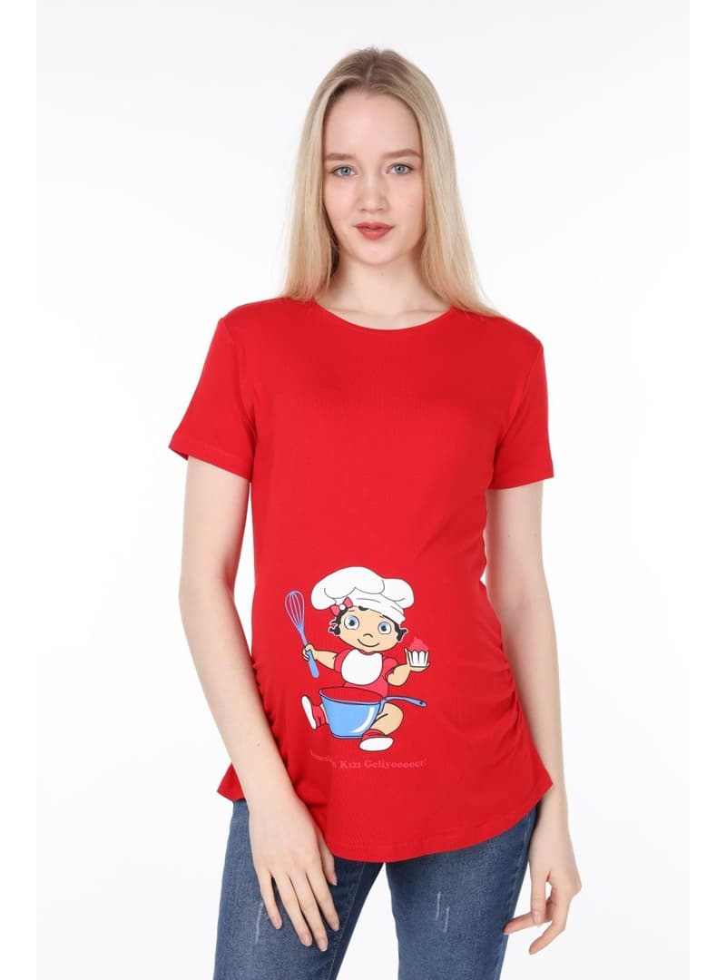 Hamile T-Shirt Kırmızı