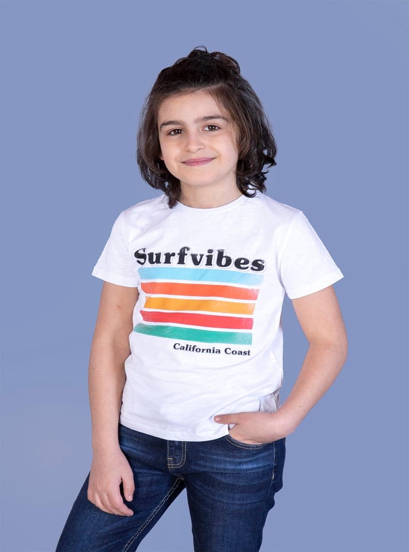 Erkek Çocuk Surfvibes Baskılı Tişört
