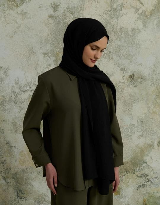 Bayan Siyah SarScarfs Cazz Şal