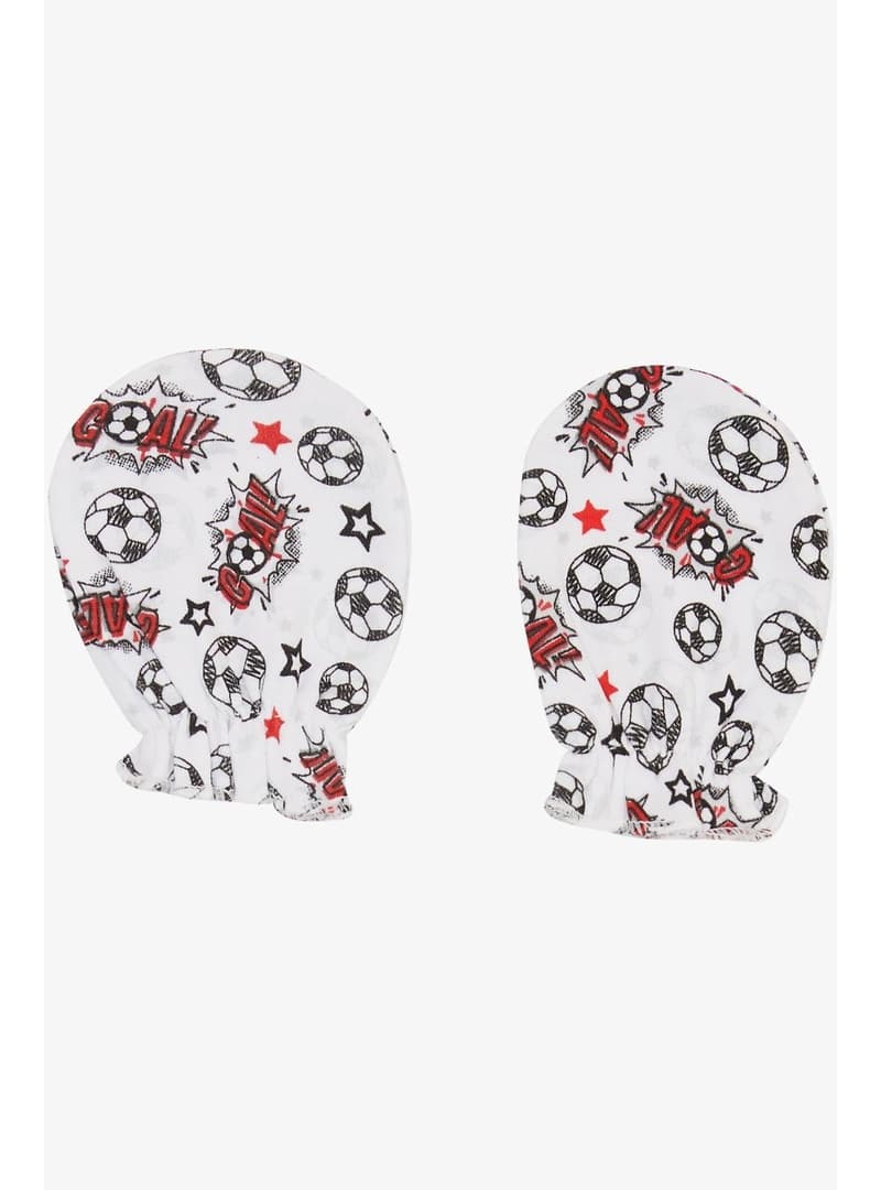 Bebek Eldiven Futbol Temalı Beyaz 2li Paket