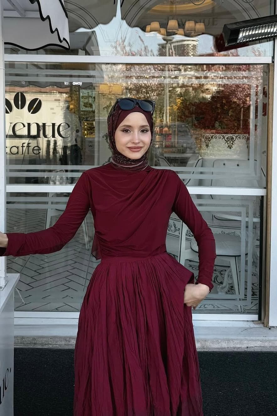 Paisley Pilili Saran Bluz - Bordo