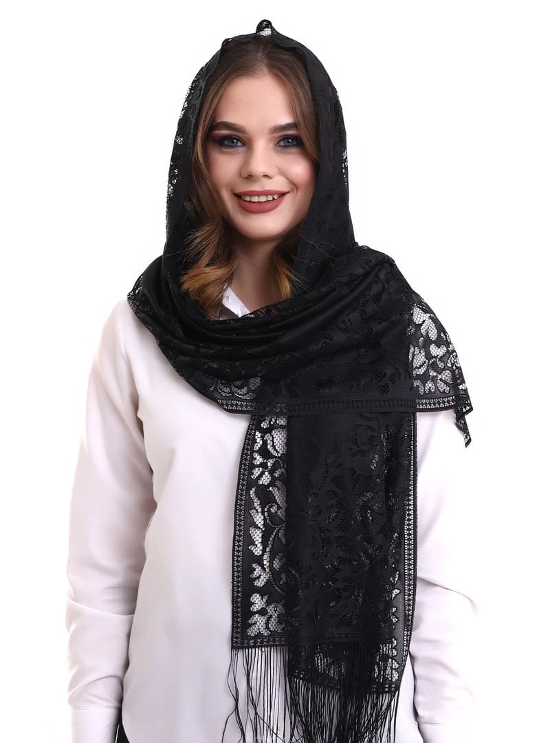 Narin Tül Şal Siyah