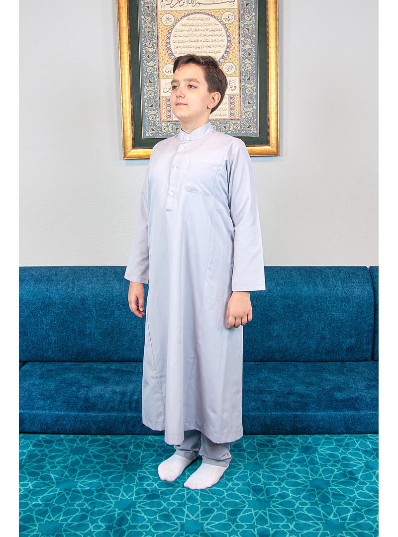 Erkek Çocuk Fistan Pantolon Takım Gri