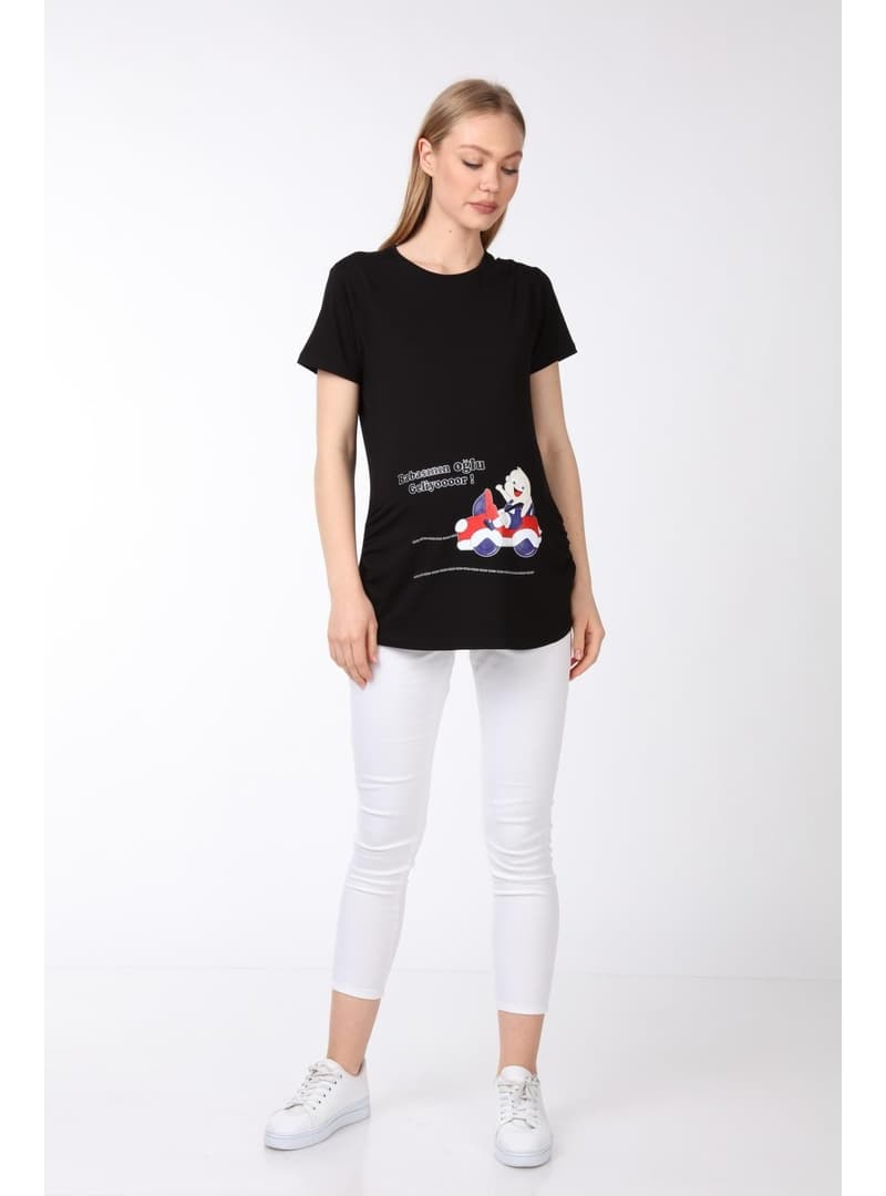 Hamile T-Shirt Babasının Oğlu Siyah
