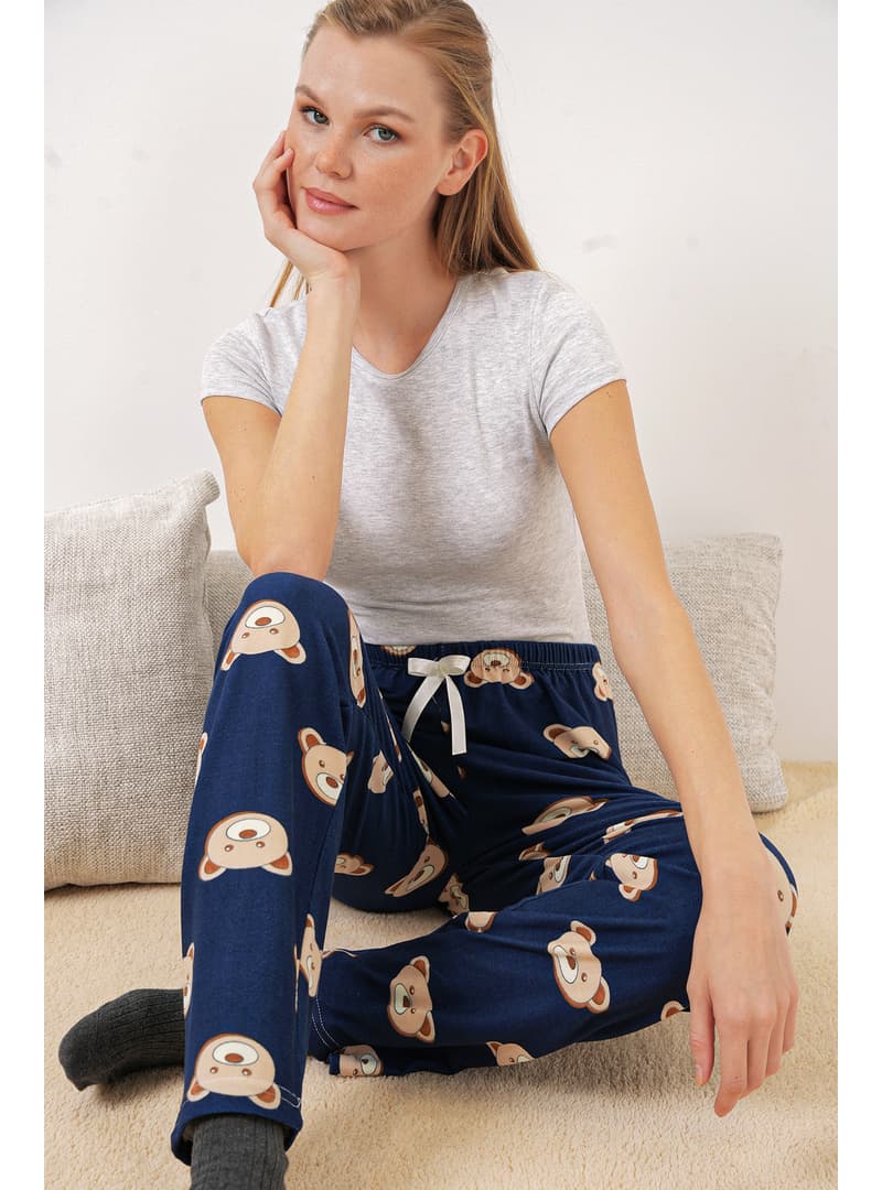 Desenli Pijama Altı - Lacivert