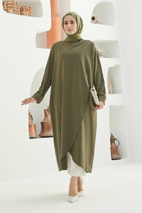 6394-Standart Tunik Haki