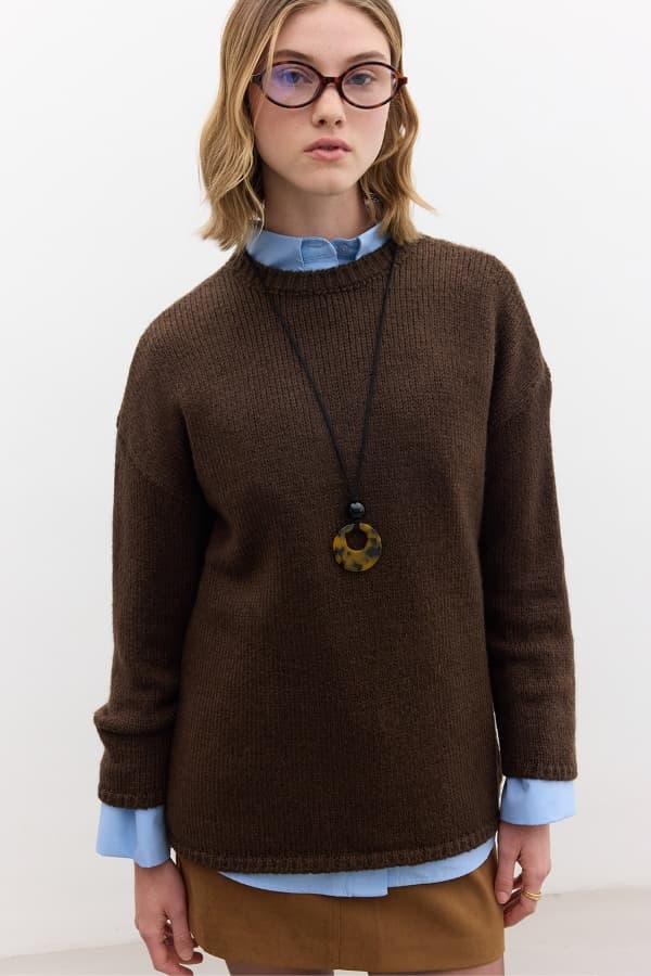 OVERSIZE KAZAK KAHVERENGİ