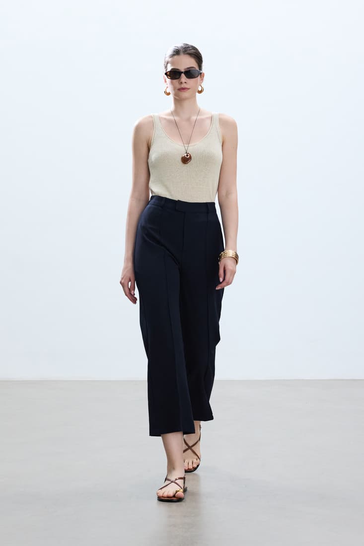 LACİVERT FLARE PANTOLON