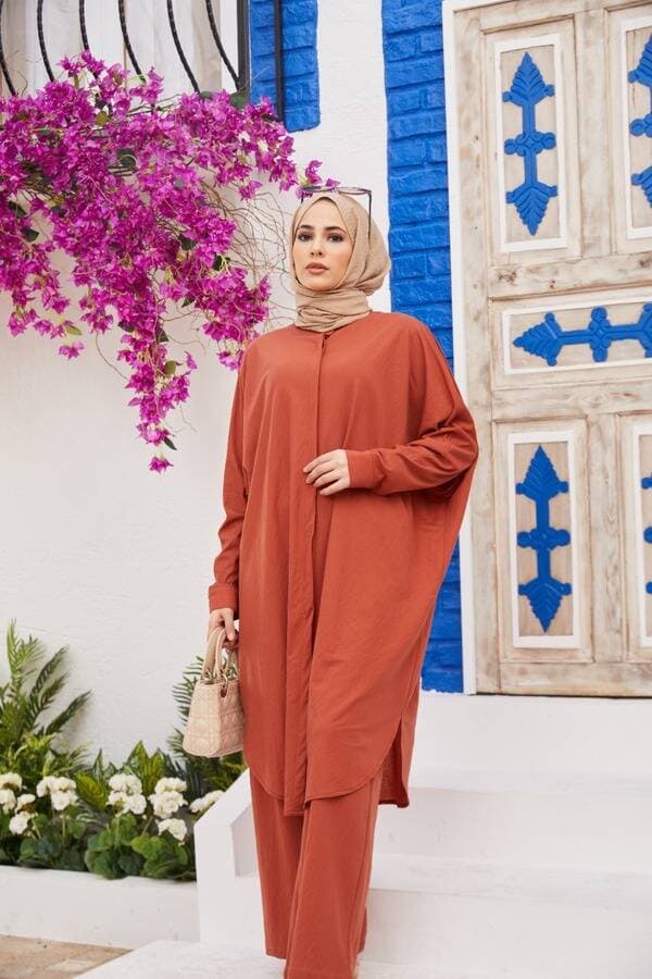 6580- Ancelina  İkili takım Taba
