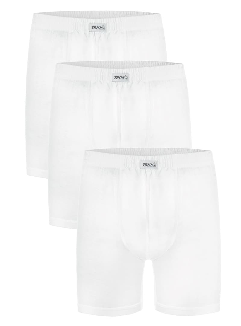 Tolin 3lü Paket %100 Pamuklu Erkek Beyaz Boxer