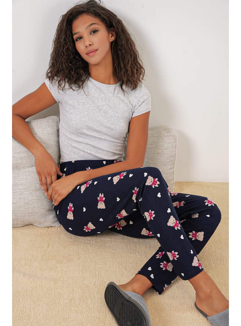 Desenli Pijama Altı - Rahat ve Şık Lacivert