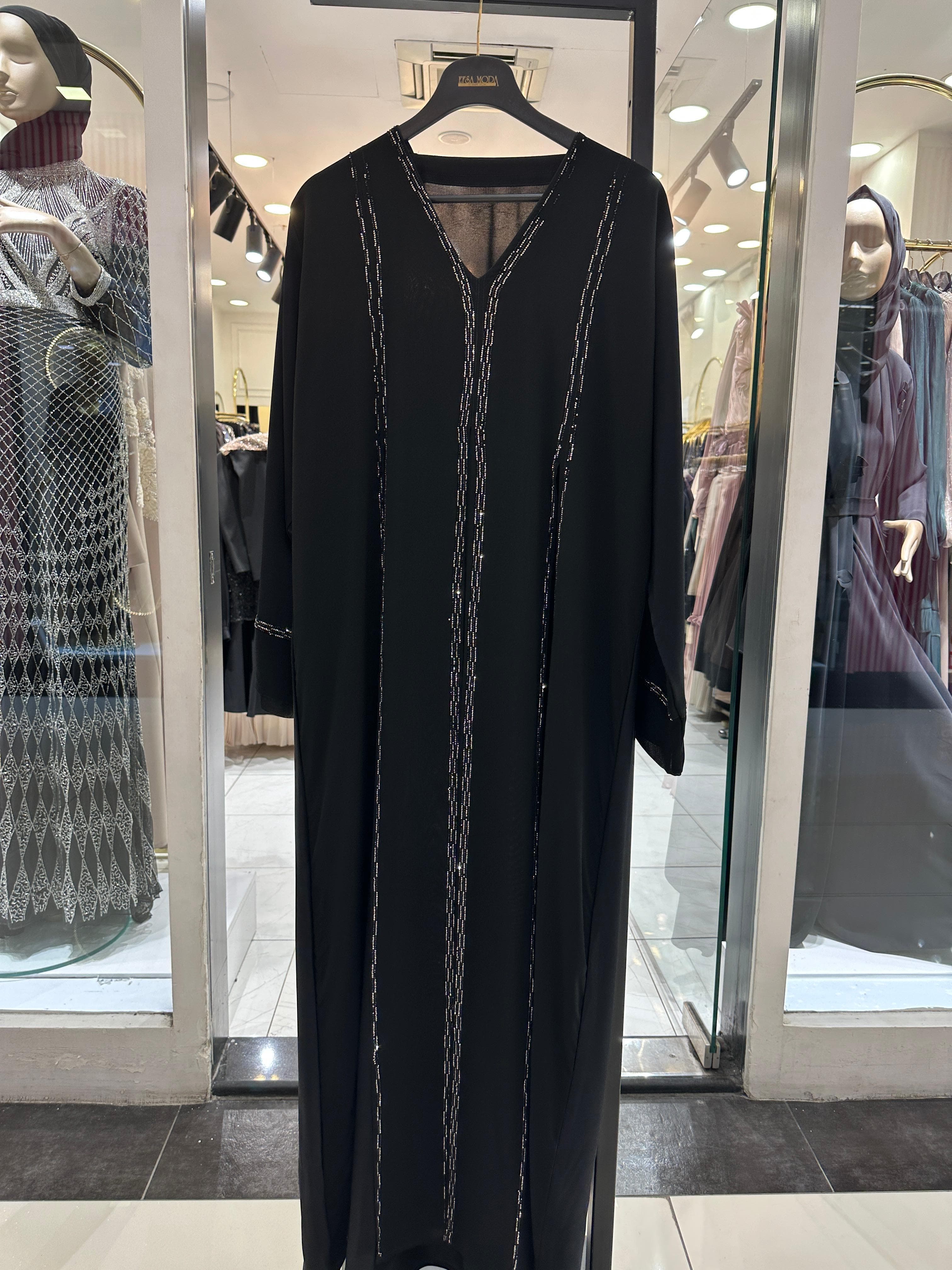 TAŞ DETAYLI ABAYA